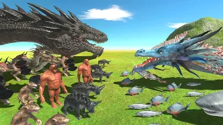 Dragon War - Chinese Dragon VS Western Dragon - Animal Revolt Battle Simulator