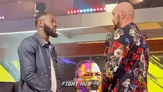 FACE TO FACE! DEONTAY WILDER & TYSON FURY BREAK CAMP & FACE OFF IN LOS ANGELES AT FOX STUDIOS