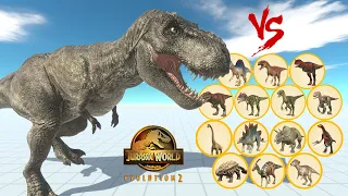 Jurassic World 93 T-REX vs ALL UNITS Dinosaurs - Animal Revolt Battle Simulator