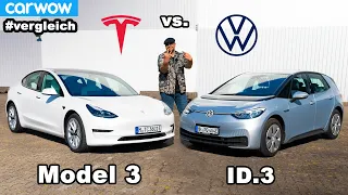 Welcher ist besser? Tesla Model 3 vs. VW ID.3 - Kampf der Elektro-Kompakten! Vergleich | Urteil
