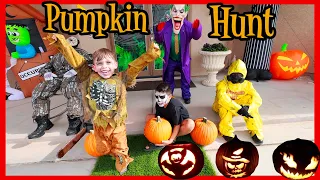 Halloween pumpkins hunt and Carving | Deion’s Playtime games