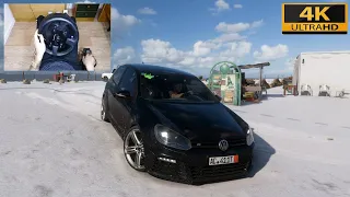 Forza Horizon 5 - VOLKSWAGEN GOLF 6 R - Snowy Drive with THRUSTMASTER TX + TH8A - 4K