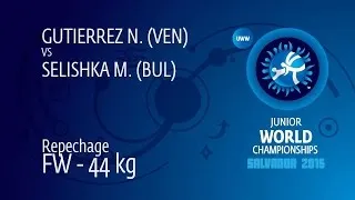 Repechage FW - 44 kg: N. GUTIERREZ (VEN) df. M. SELISHKA (BUL) by FALL, 8-11