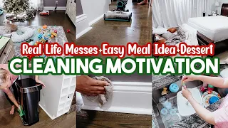 EXTREME CLEANING MOTIVATION WITH REAL LIFE MESSES+CLEAN WITH ME+EASY MEAL IDEA+CLEANING MUSIC