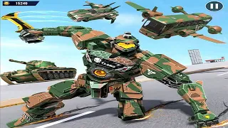 Army Robot Transform Battle in Flying Car Jet Bus Games | Android iOS Gameplay