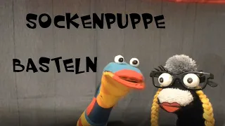 Sockenpuppe basteln ohne besonderes Material - Bastelanleitung Handpuppe