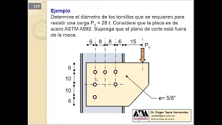 Diseño de tornillos en una conexión ante una carga excéntrica