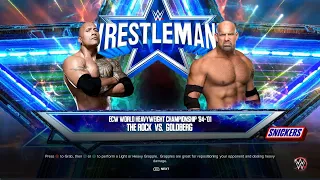 THE ROCK VS GOLDBERG ECW WORLD HEAVYWEIGHT CHAMPIONSHIP MATCH WWE 2K23 [ PC UHD 4K 60FPS ]