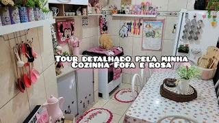 Tour Detalhado Pela Minha Cozinha Fofa e Rosa!#tourpelacozinha #tourpelacasa #cozinharosa #cozinha