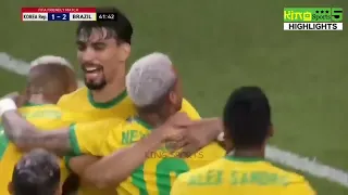 Brazil vs South Korea football match.Brazil 5-1 South Korea. Highlight match full HD