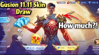 GUSION 11.11 SKIN DRAW!🤯HOW MUCH?!🌸Birthday Gift for my Brother!🎁❤️