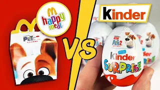 Happy Meal VS Kinder Surprise PETS 2 Тайная жизнь домашних животных Киндер Сюрприз и Хэппи Мил