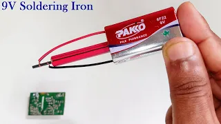 How To Make 9 Volt Soldering Iron At Home | Dc 9V Soldering iron | Easy Soldering Iron