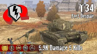 T34  |  5,9K Damage 5 Kills  |  WoT Blitz Replays