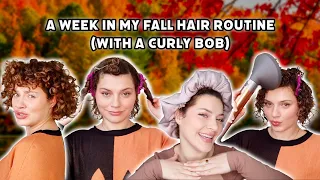 A REALISTIC WEEK IN MY FALL CURLY HAIR ROUTINE WITH A BOB 2023