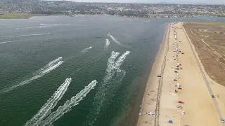 fiesta island  .   San diego labor day traffic ,, a busy boat n jet ski day