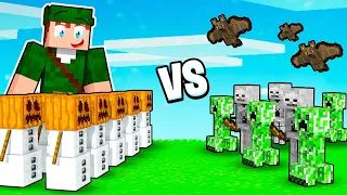 EXÉRCITO DE GOLEM DE NEVE VS APOCALIPSE DE MONSTROS NO MINECRAFT!!