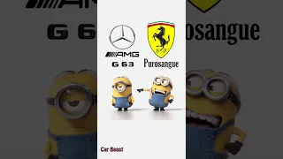 Mercedes AMG G wagon vs Ferrari purosangue minion style funny#status #funny #tiktok #trending #asmr