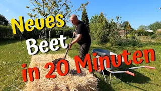 Neues Beet in 20 Minuten, mit sofortiger Bepflanzung, ohne umgraben, ohne Pappe, fast ohne Arbeit