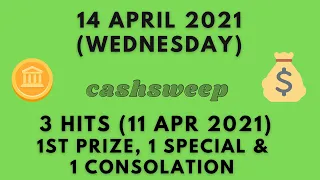 Foddy Nujum Prediction for CashSweep - 14 April 2021 (Wednesday)