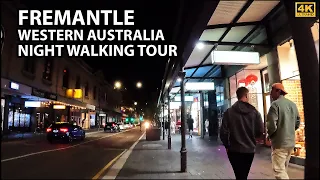 Exploring FREMANTLE City at Night (Walking Tour Perth, Australia) 4K