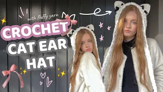 Crochet Cat Ear Hat in 2 hours 😍 / Beginner friendly ✨