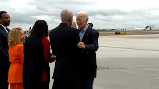 President Joe Biden touches down in Atlanta for campaign rally