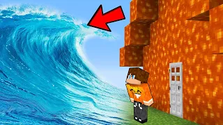 TAJNA BAZA z LAWY vs TSUNAMI REALISTYCZNE w Minecraft!