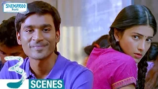 Shruti Haasan Falls for Dhanush | 3 Telugu Movie Scenes | Sivakarthikeyan | Prabhu | Anirudh