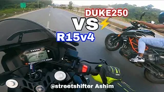 DUKE 250 vs R15v4 || Duke250 almost crashed 😱