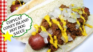 COPYCAT Original Coney Island Hot Dog Meat Chili Sauce Recipe