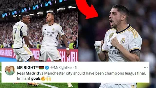 FOOTBALL WORLD REACT TO REAL MADRID GOALS | REAL MADRID VS MAN CITY GOAL REACTIONS