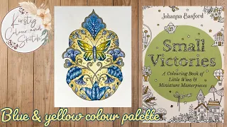 Johanna Basford Small Victories colour along ~ colouring with a limited colour palette