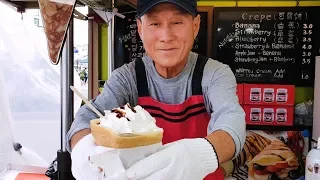 Amazing skill to make crepes, Grandpa crepes, master of crepes, Korean street food