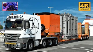 Mercedes Actros MP3 4165 V8 in Grand Utopia | Rivenchy - Nouillorc | ETS2 Gameplay 4K + wheel cam