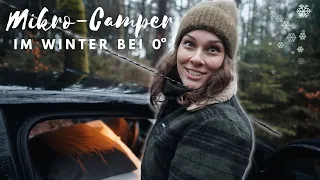 Winter-Camping im Polo ❄️ Kuschlig warm ODER eisig kalt? So halte ich mich warm #Mikrocamper