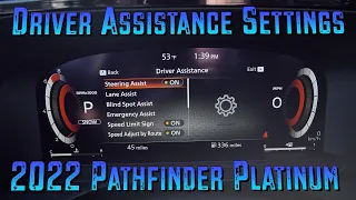 2022 Nissan Pathfinder Platinum Driver Assistance Settings