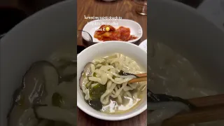 I made a Korean Mandu soup using sujebi dough & cut it  like kalguksu noodles. YUM 😋