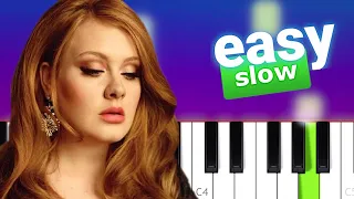 Adele - Someone Like You (100% EASY SLOW PIANO TUTORIAL)