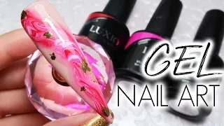 Easy Gel Nail Art Tutorial | Marble Nail Using Blooming Gel