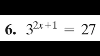 3^2x+1 = 27 solve the exponential equation