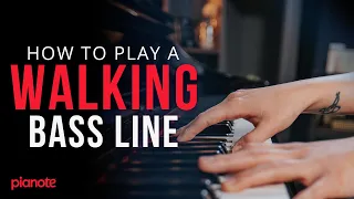 Walking Bass line Piano Tutorial (Lesson PDF Included!)