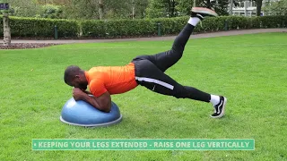 How To Do Bosu Ball Plank Leg Lift | Exercise Demo