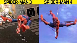 Spider-Man 3 VS Spider-Man 4 | Web Swinging Comparison