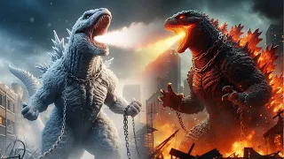 Great battle of giant monsters.Shimo and Godzilla TITAN AND DEATHS!Hero Villains