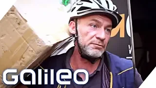 Umsatteln zum Fahrradkurier: Ein Paketbote bei der Arbeit | Galileo | ProSieben