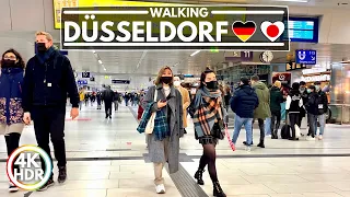 🇩🇪 Walking Tour of Düsseldorf Germany at 22:30 | 4K HDR Night Walk (Nov. 2021)