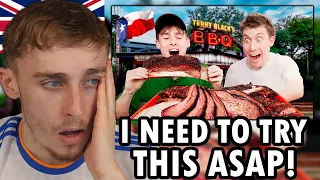 Brit Reacting to Brits try real Texas BBQ for the first time!