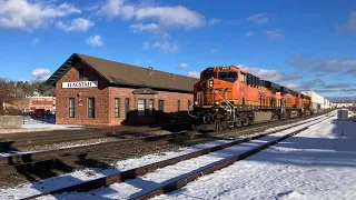 New Year's 2024–BNSF and Grand Canyon Railway Trains in the Snow–Railfanning Arizona