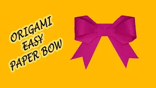 Easy Paper Bow | Origami - How to fold a paper Bow/Ribbon - Simple Paper Bow ♥︎ Paper Kawaii